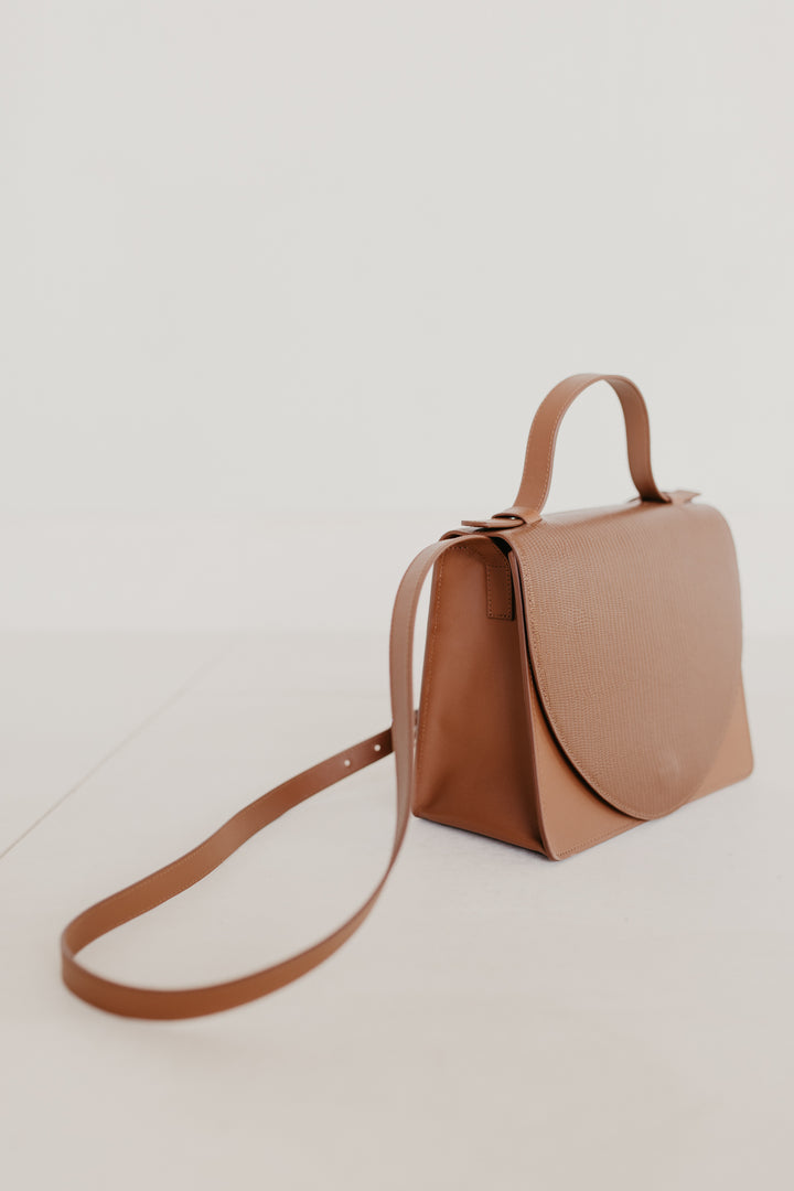 Mini Briefcase | Combi Cognac Snake