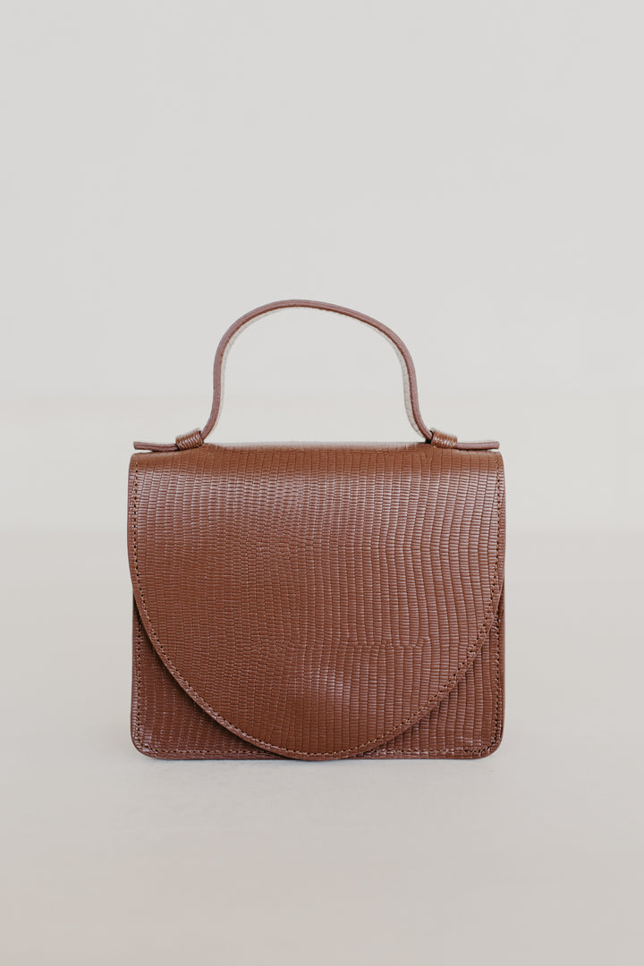 Micro Briefcase | Cognac Snake