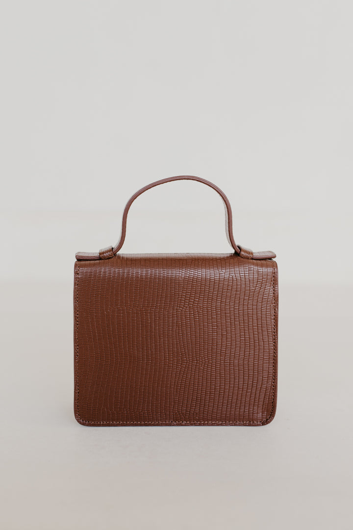 Micro Briefcase | Cognac Snake