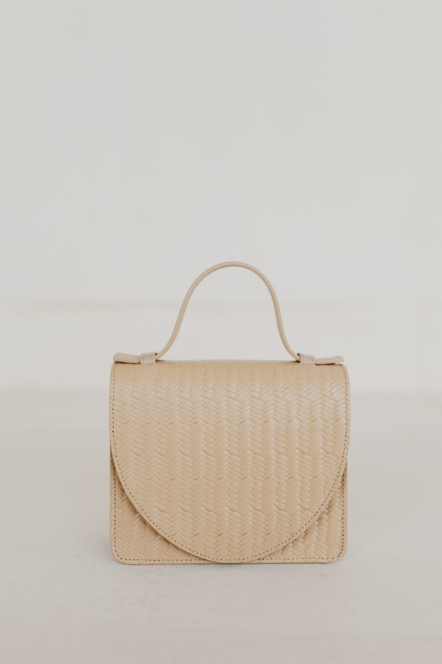 Micro Briefcase | Beige Woven