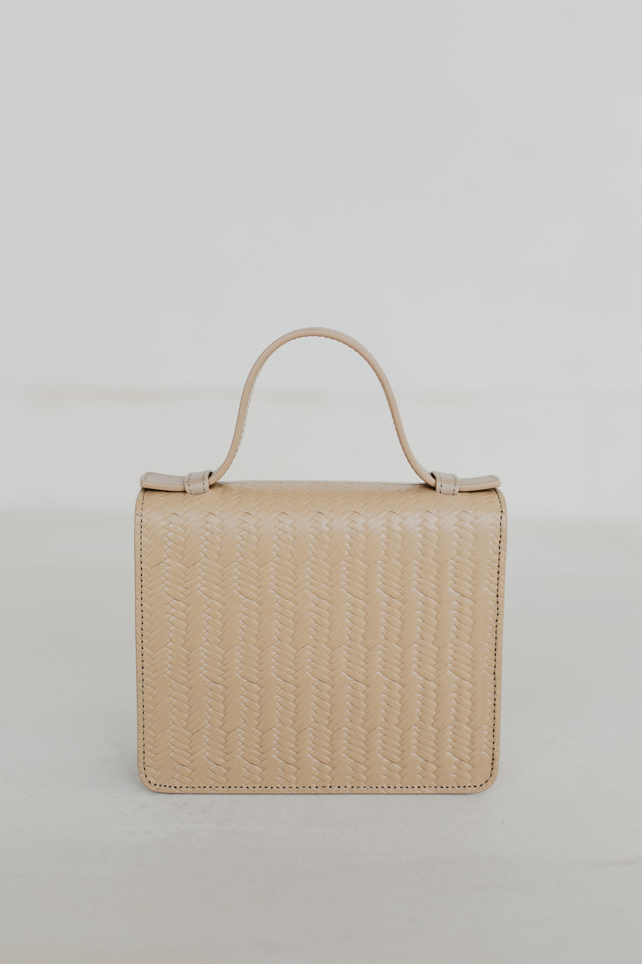 Micro Briefcase | Beige Woven