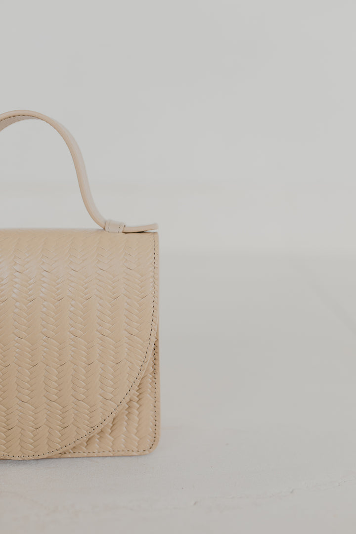 Micro Briefcase | Beige Woven