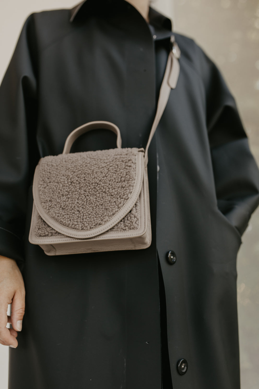 Micro Briefcase | Teddy Taupe