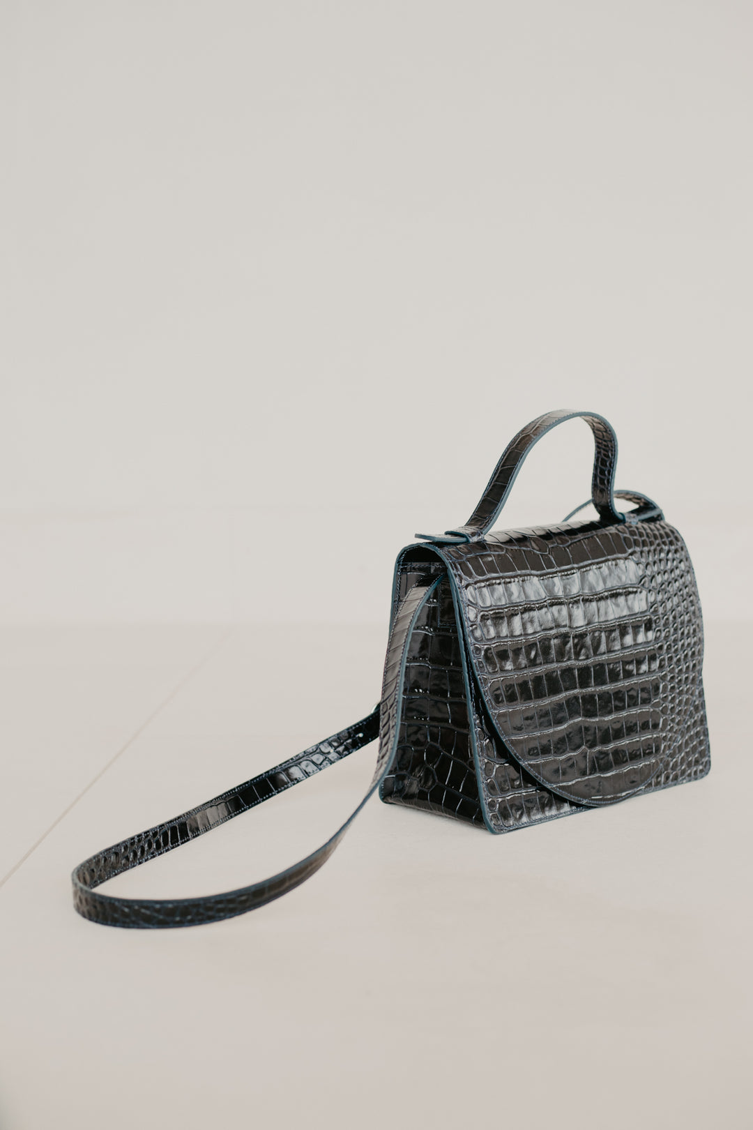 Mini Briefcase | Night Blue Croco