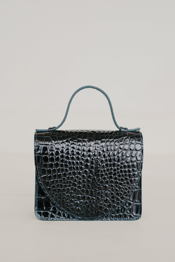 Micro Briefcase | Night Blue Croco