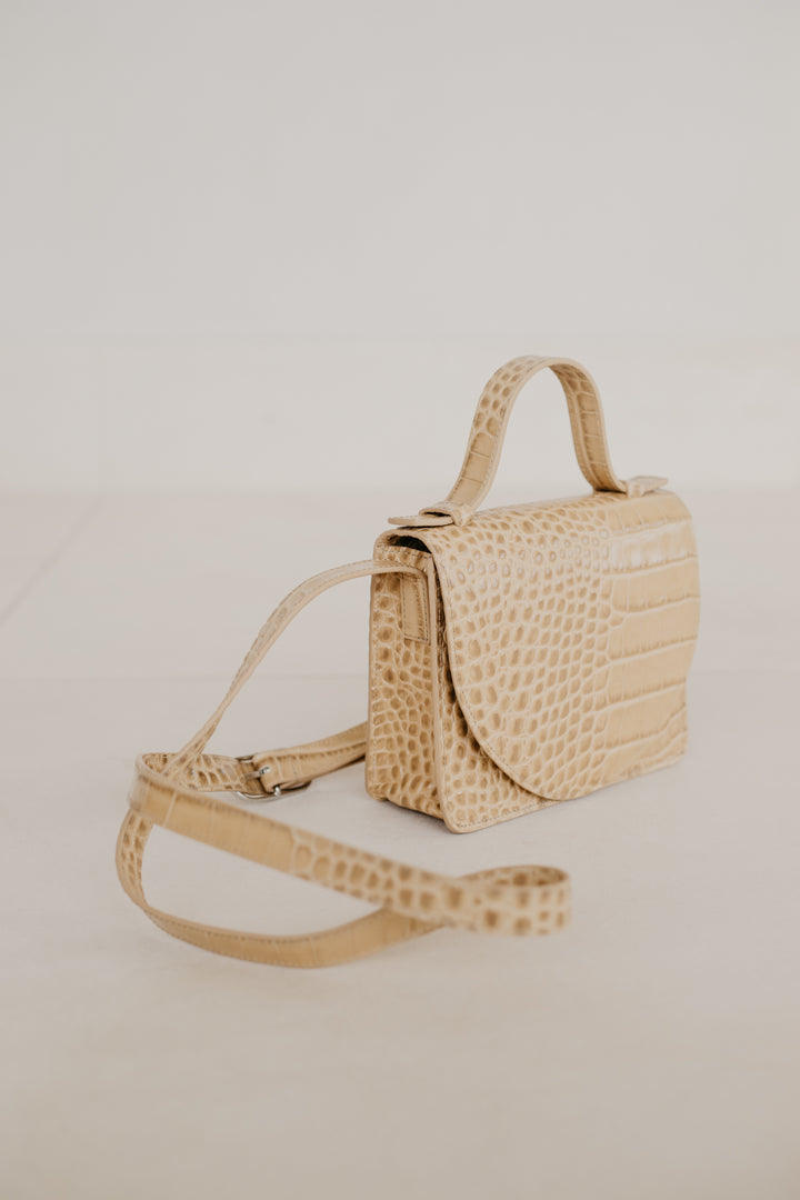 Micro Briefcase | Noisette Croco