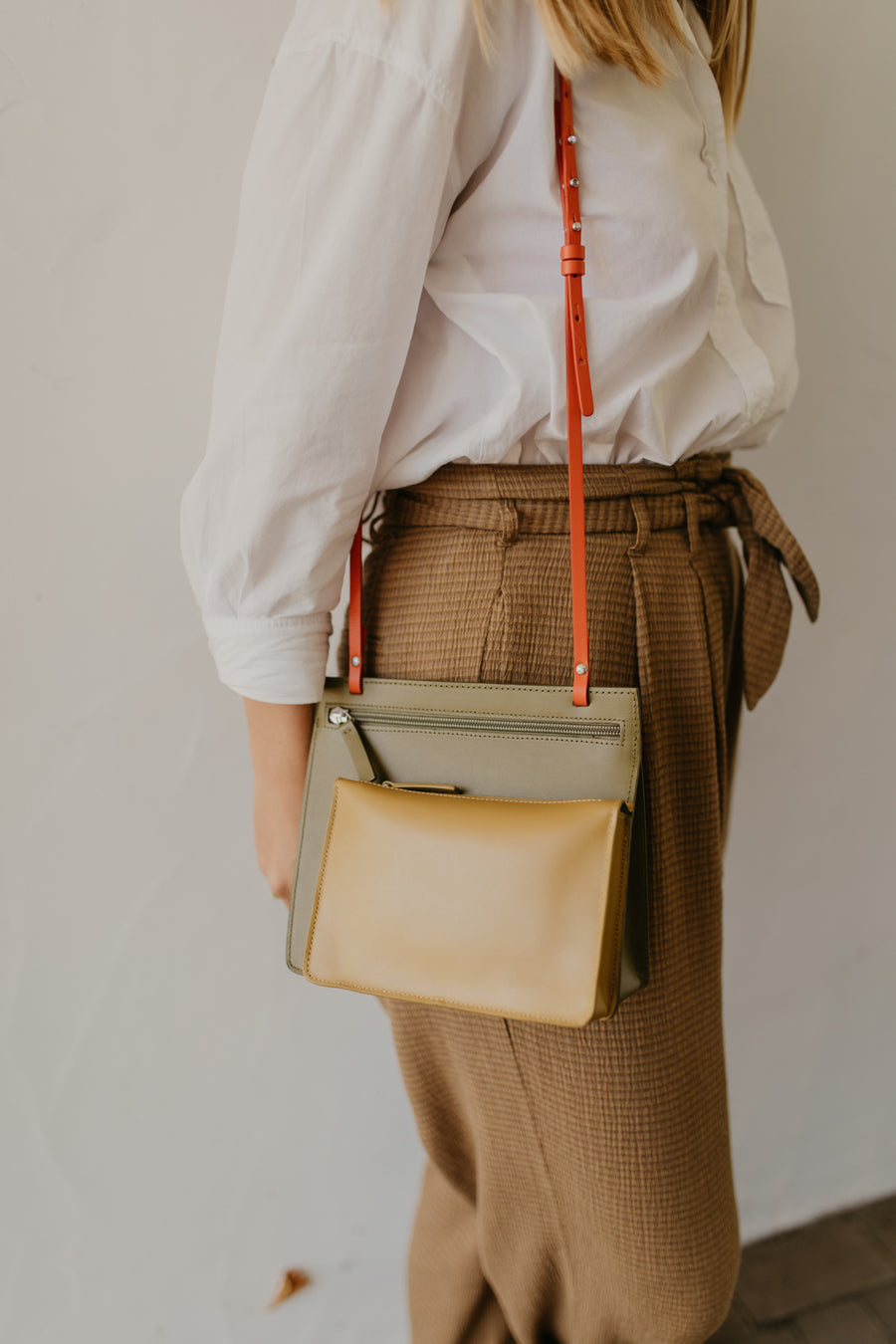 Double Pouch | Olive - Khaki - Naranja