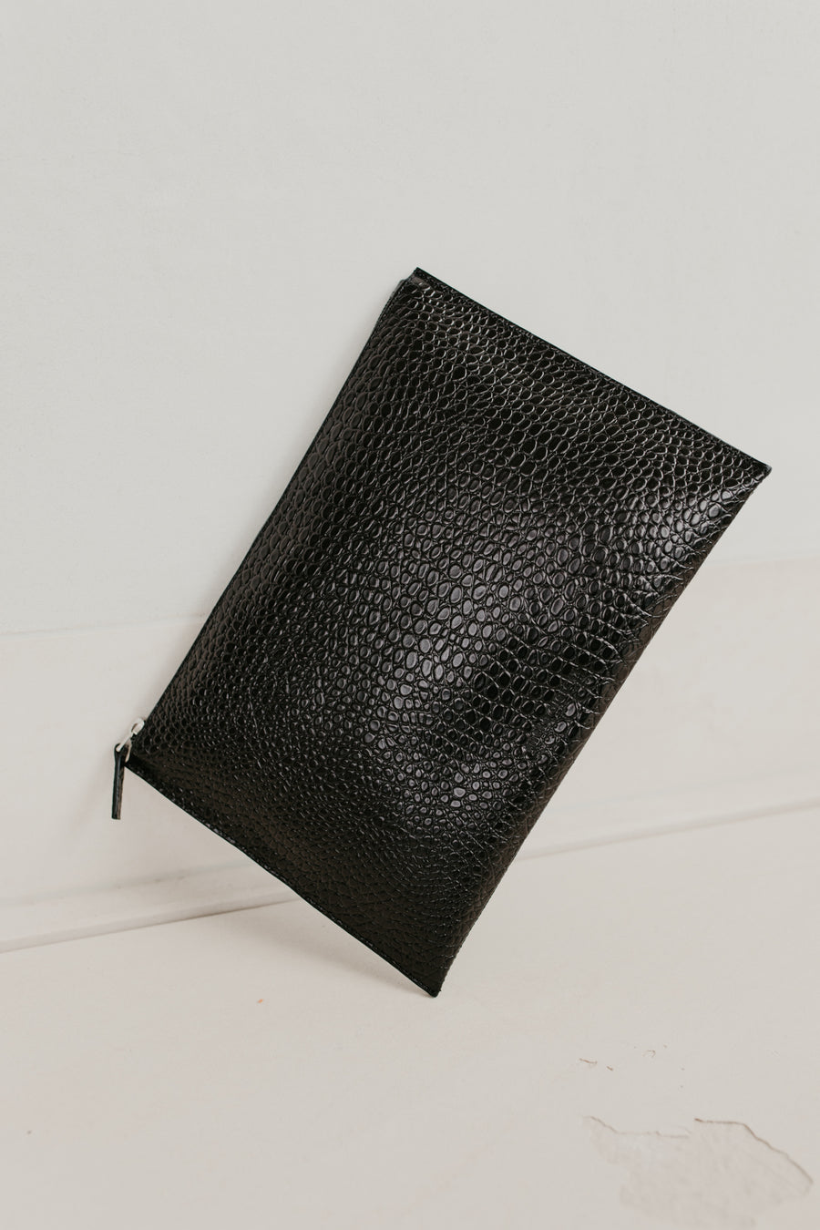 Bridal Collection | Zip Clutch Black Little Croco