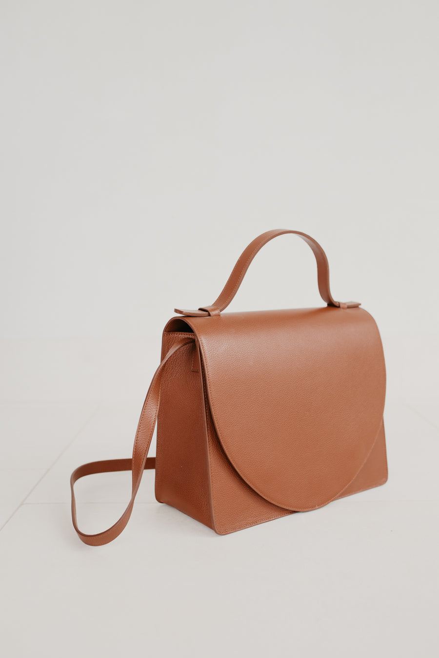 Mini Briefcase | Dark Cognac Structured