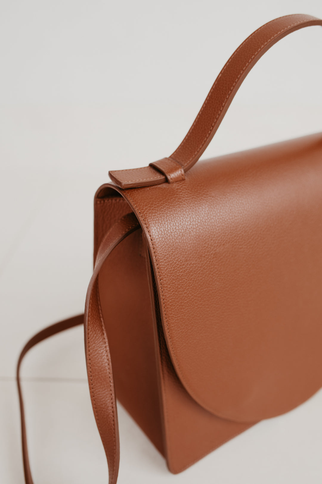 Mini Briefcase | Dark Cognac Structured