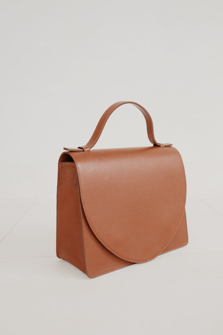 Mini Briefcase | Dark Cognac Structured