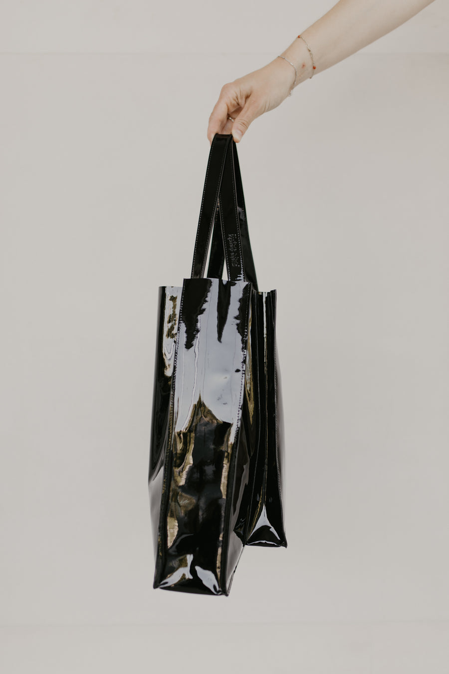 Double Shopper | Black Laqué