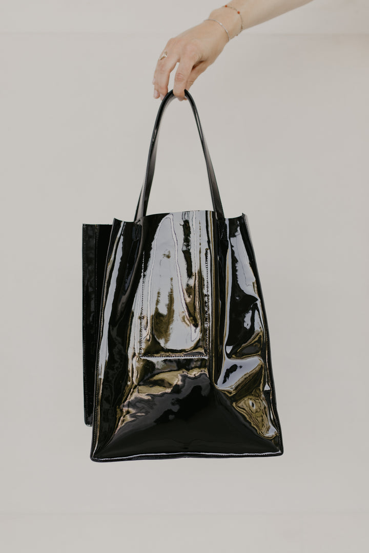 Double Shopper | Black Laqué