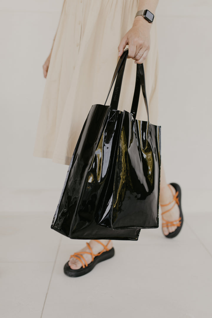 Double Shopper | Black Laqué