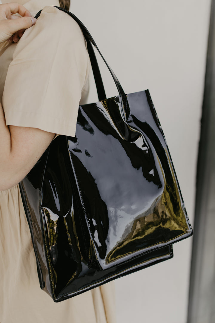 Double Shopper | Black Laqué