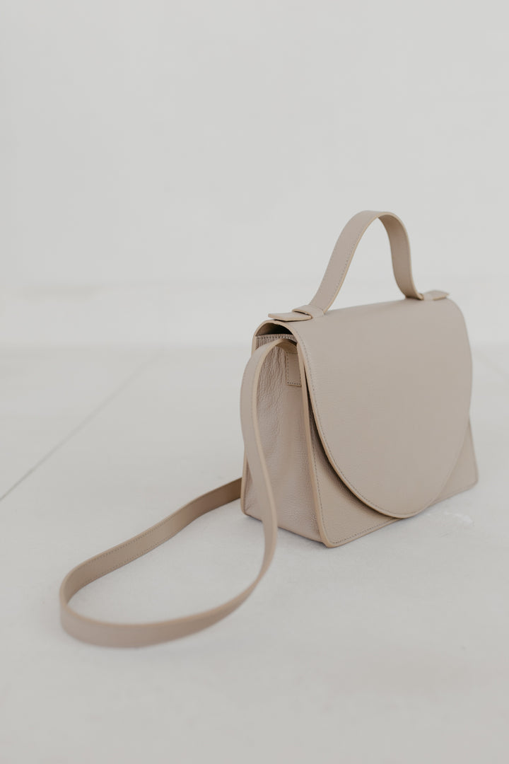 Mini Briefcase | Beige Structured