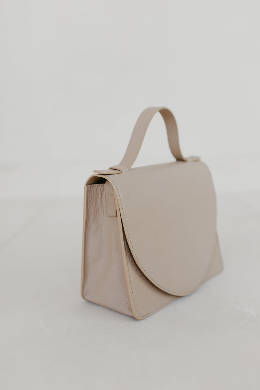 Mini Briefcase | Beige Structured