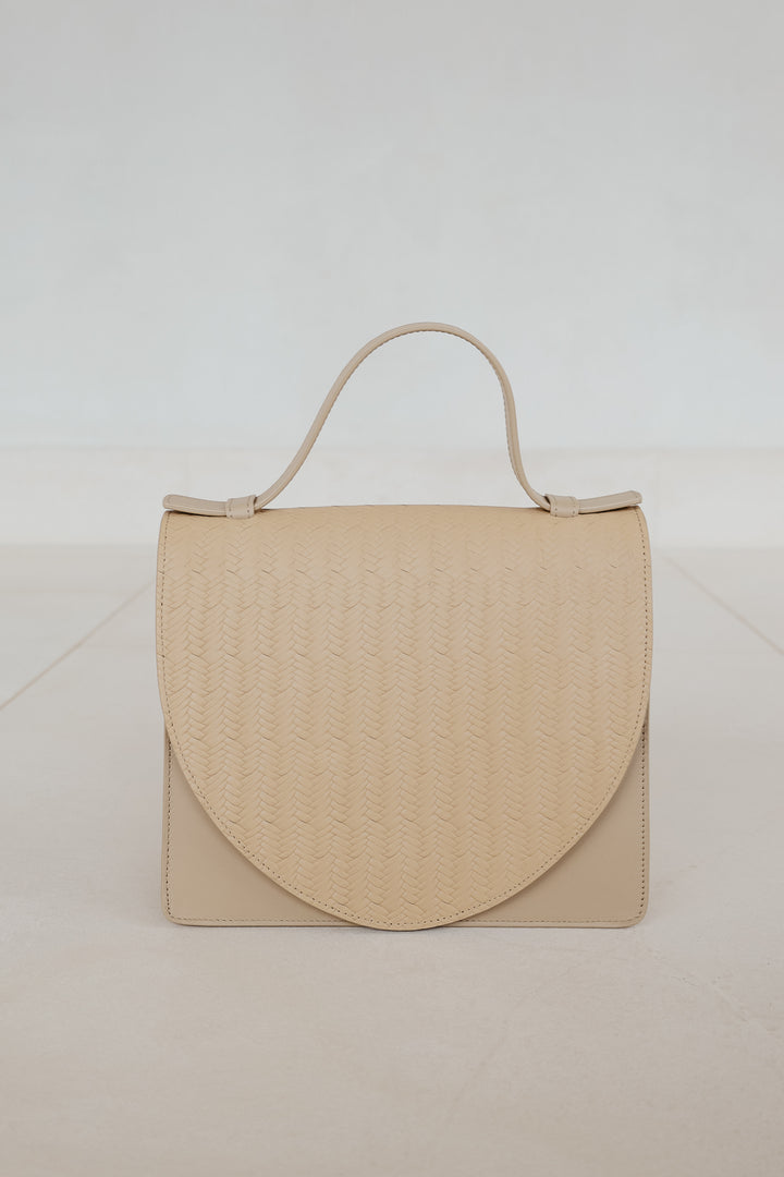 Mini Briefcase | Beige Woven