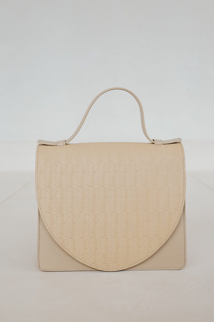 Mini Briefcase | Beige Woven