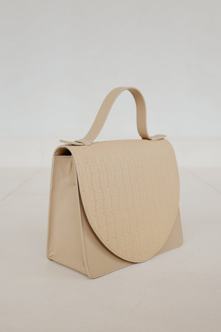 Mini Briefcase | Beige Woven