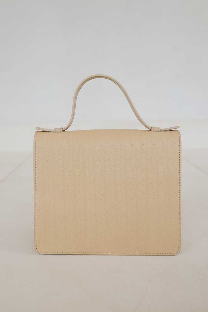 Mini Briefcase | Beige Woven