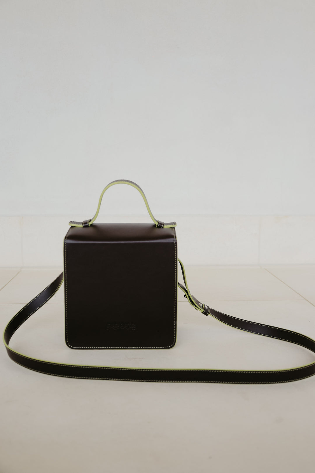 Boxbag | Stitched Ebony / Lime