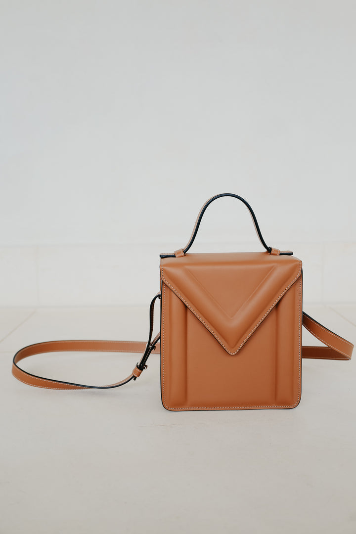 Boxbag | Stitched Tricolor Cognac