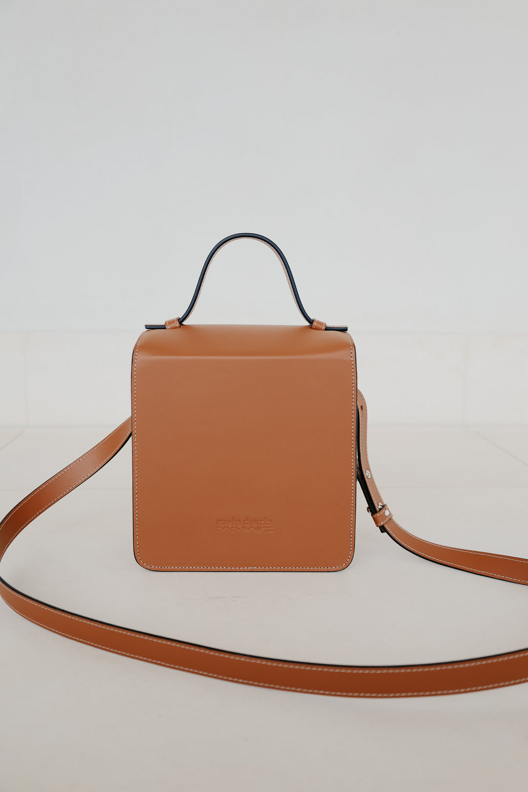 Boxbag | Stitched Tricolor Cognac