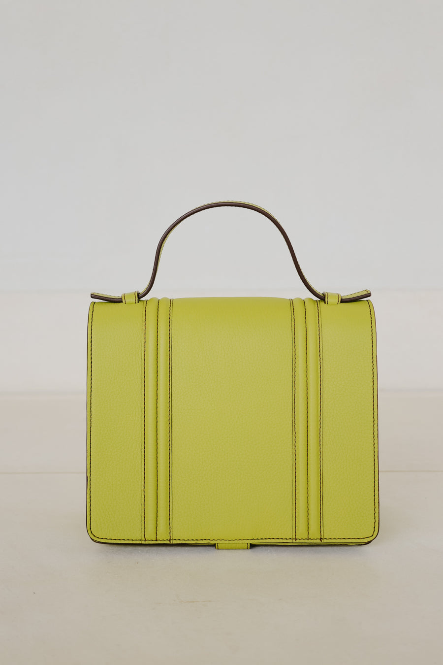 Mini Briefcase Doublé | Stitched Lime / Ebony