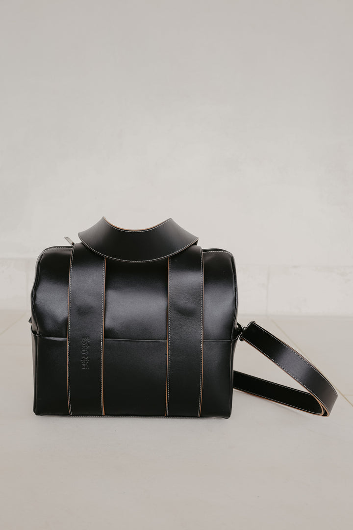 Mini Bowling Bag | Stitched Tricolor Black