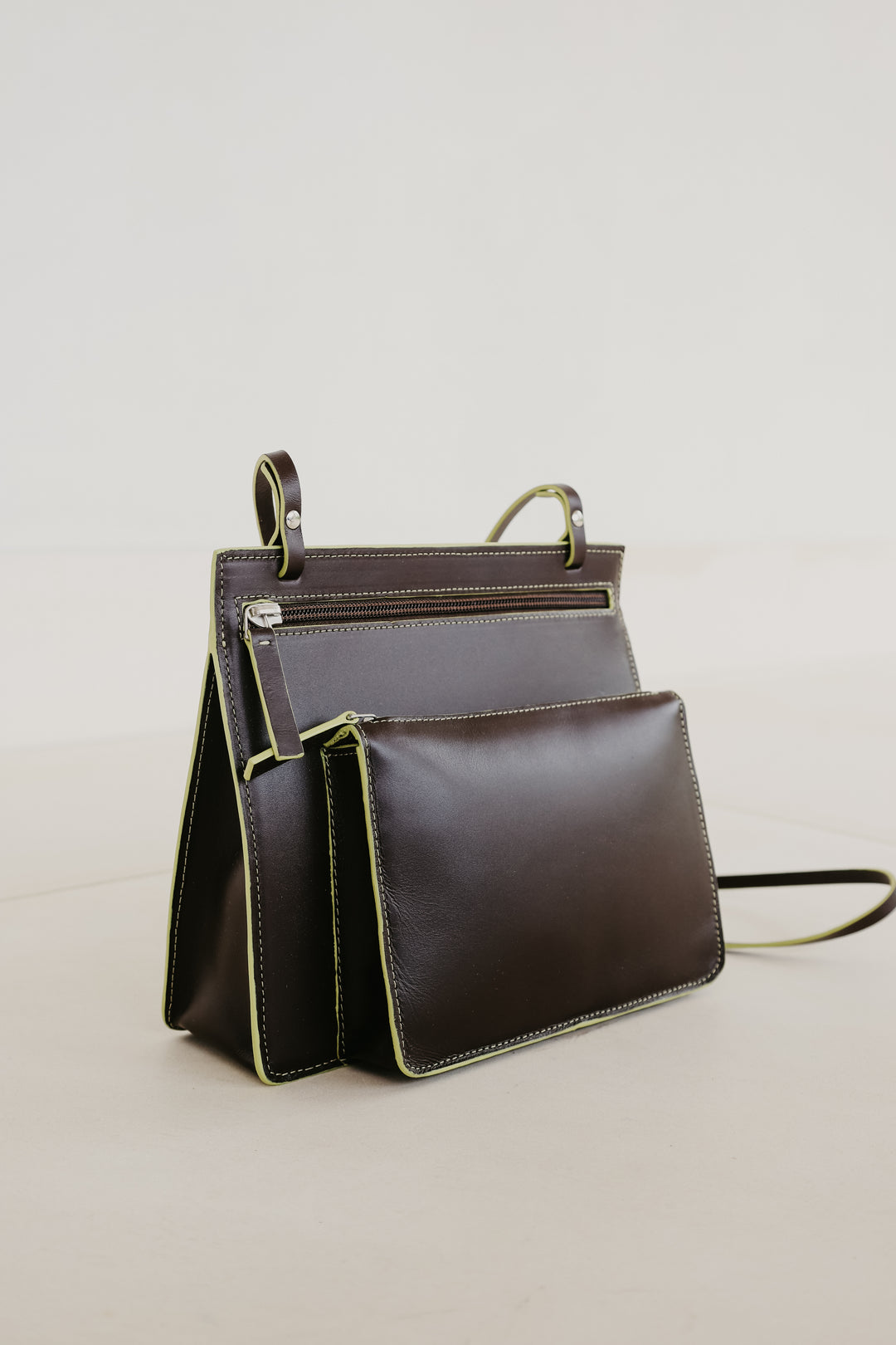 Double Pouch | Stitched Ebony / Lime