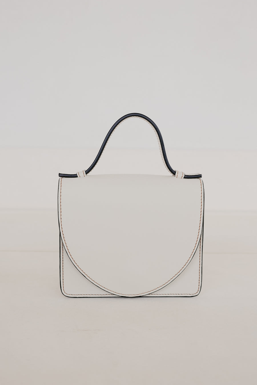 Micro Briefcase | Stitched Tricolor White