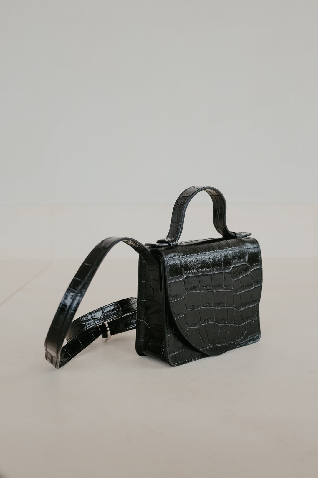 Micro Briefcase | Black Croco