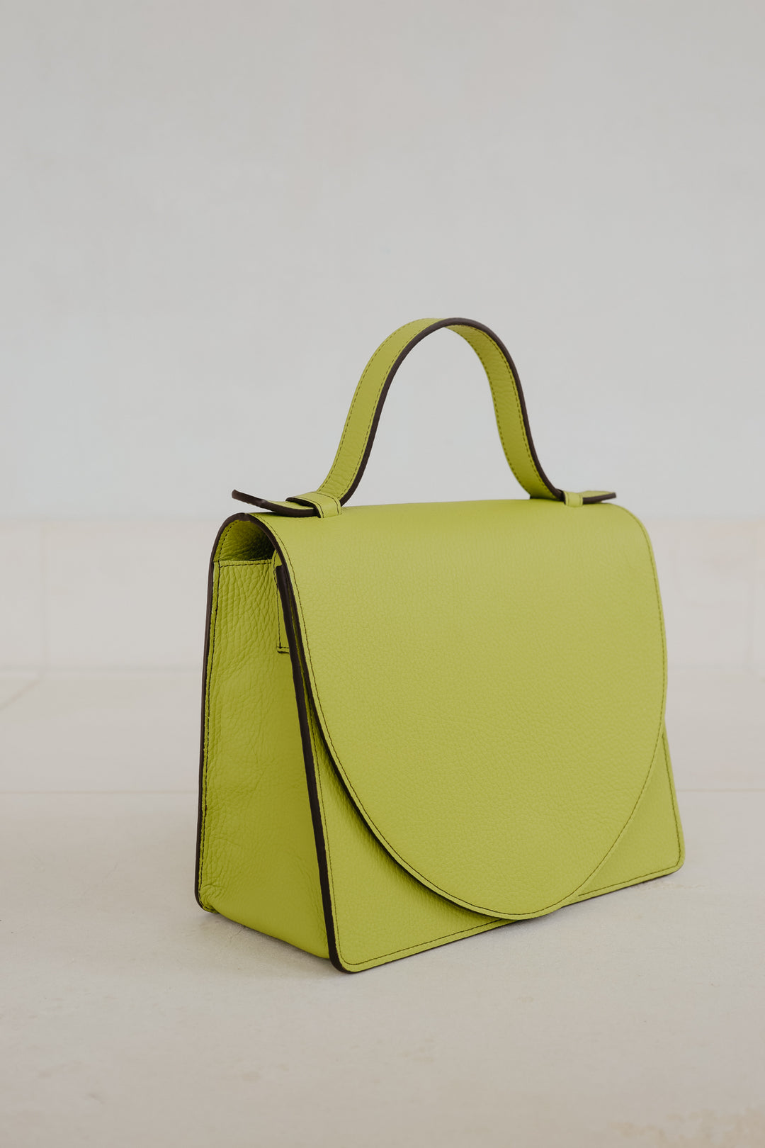 Mini Briefcase | Stitched Lime / Ebony Structured