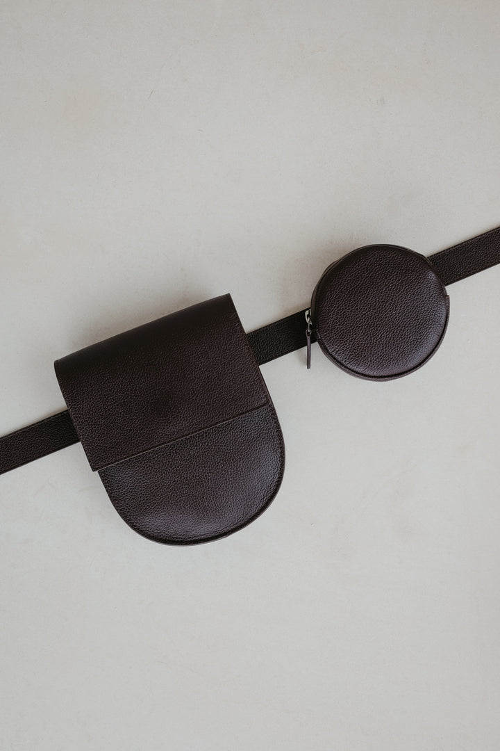 Belt Bag: Belt XL Ebony Structured + Half Moon Ebony Structured + Pastille Ebony Structured