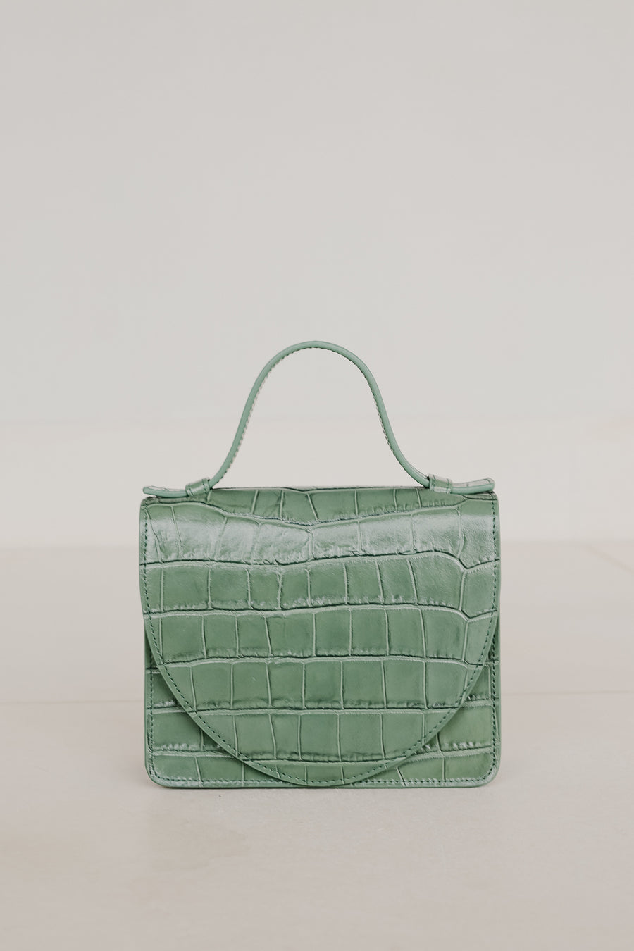 Micro Briefcase | Olive Croco