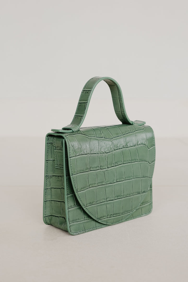 Micro Briefcase | Olive Croco