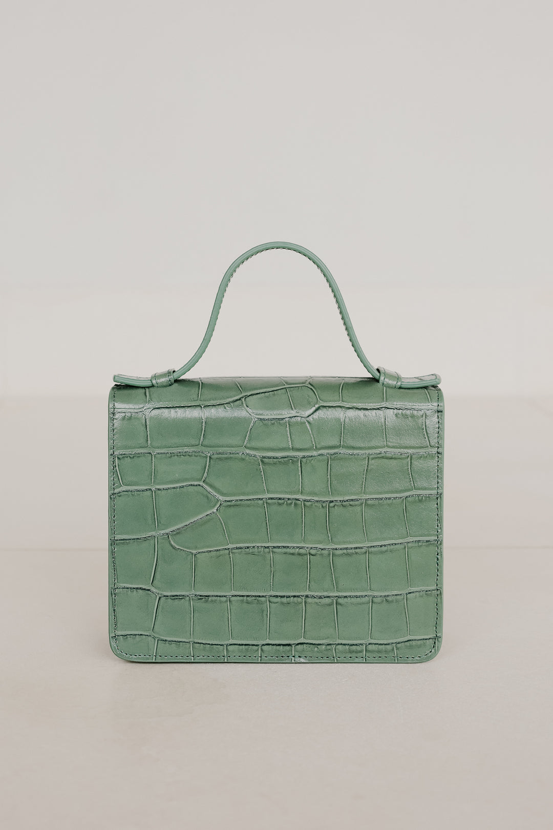 Micro Briefcase | Olive Croco