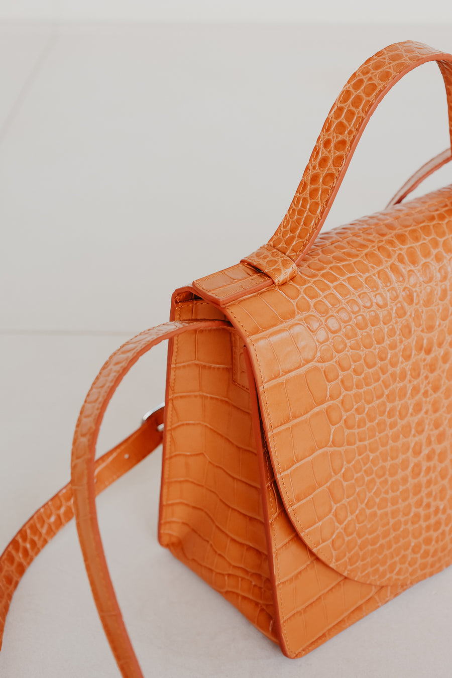 Mini Briefcase | Orange Croco