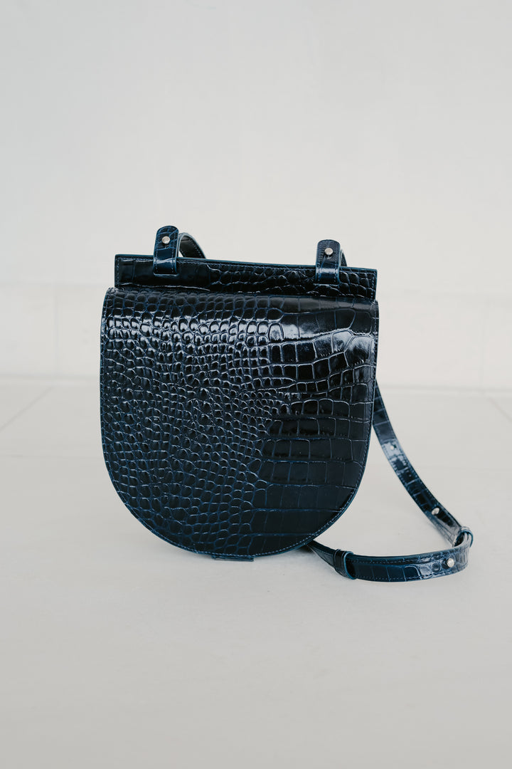 Single Saddle | Night Blue Croco