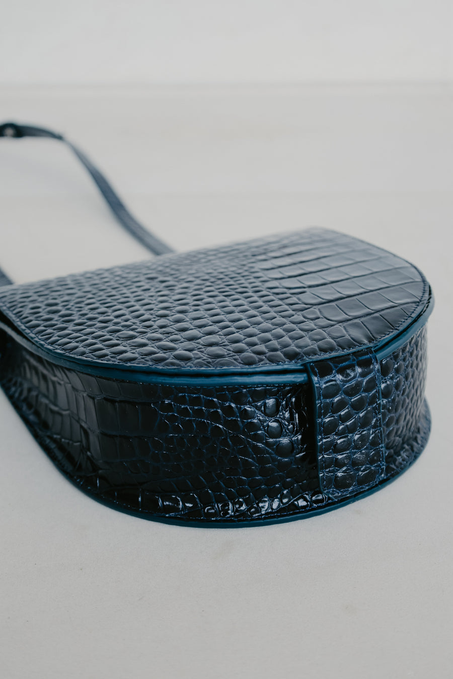 Single Saddle | Night Blue Croco