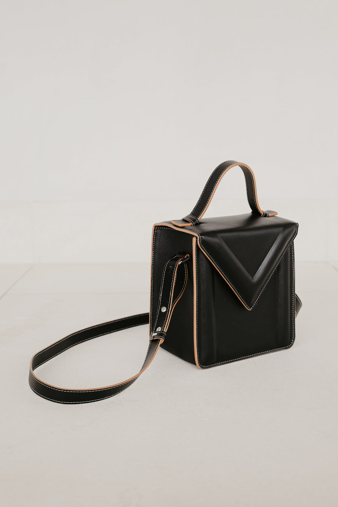 Boxbag | Stitched Tricolor Black