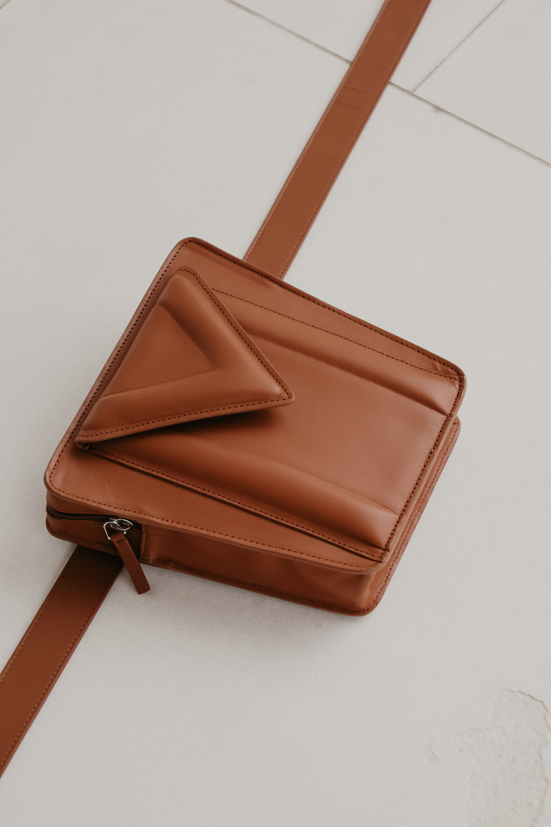 Belt Bag: Belt XL Light Cognac Pure + Trapezium M Light Cognac Pure