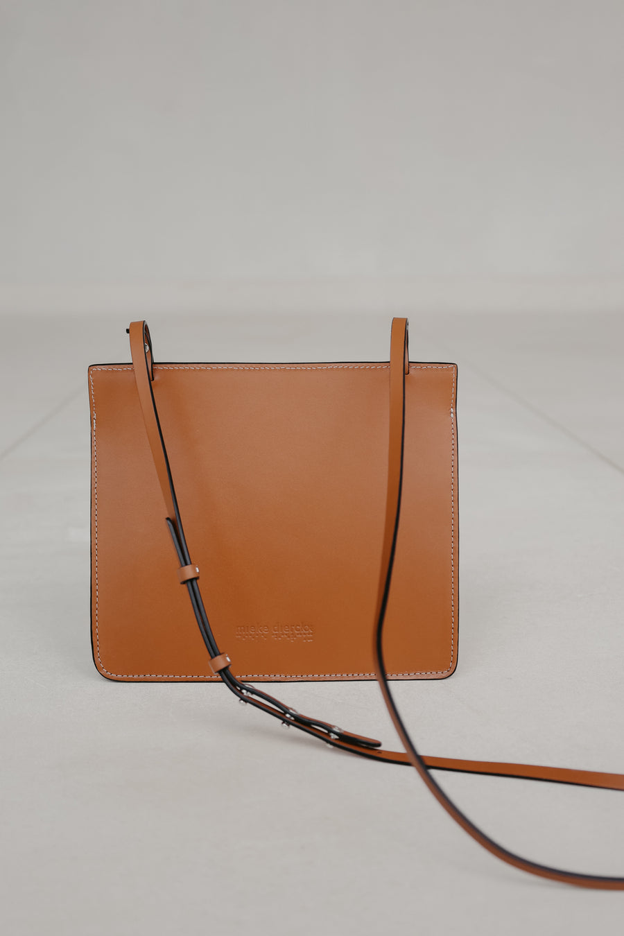 Double Pouch | Stitched Tricolor Cognac