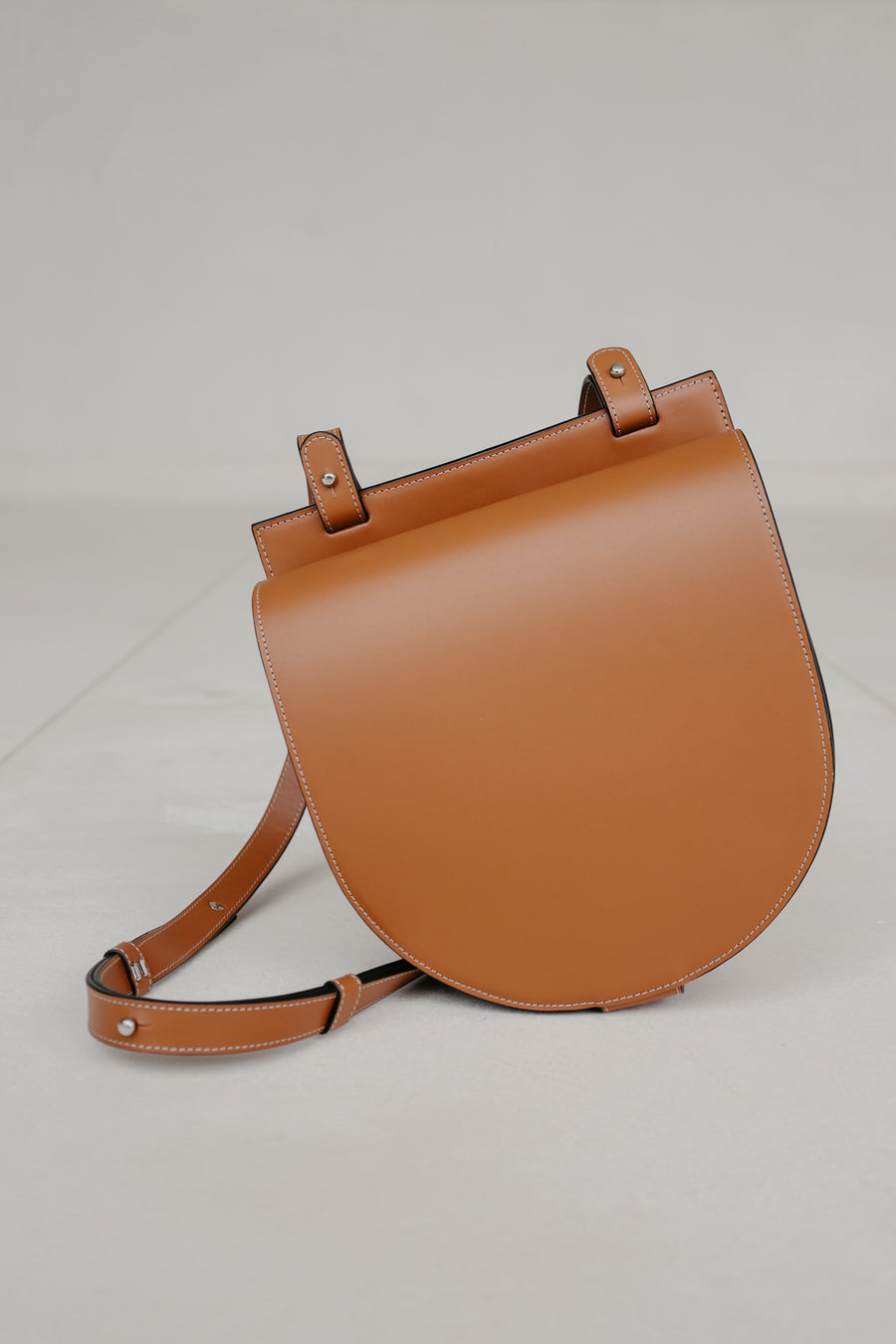 Single Saddle | Stitched Tricolor Cognac