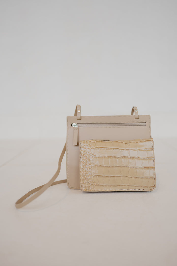 Double Pouch | Combi Noisette Croco