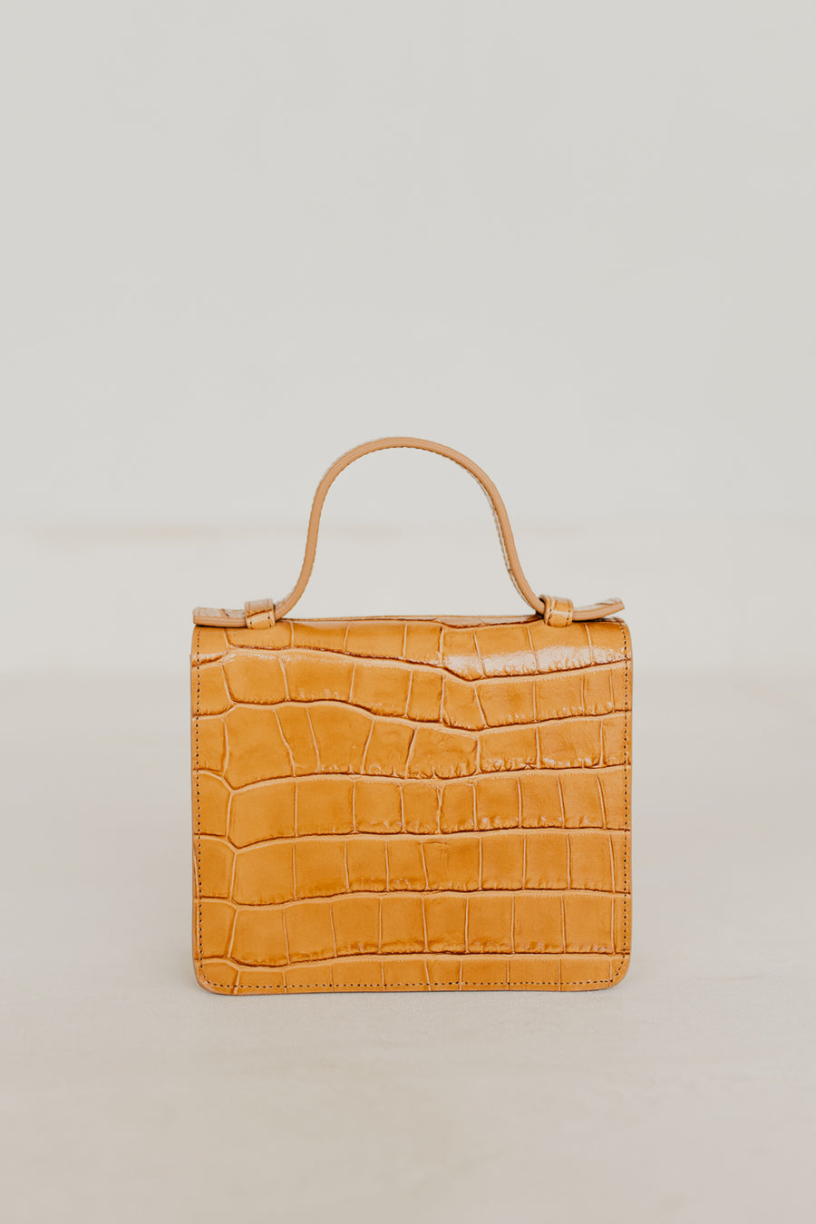 Micro Briefcase | Caramel Croco