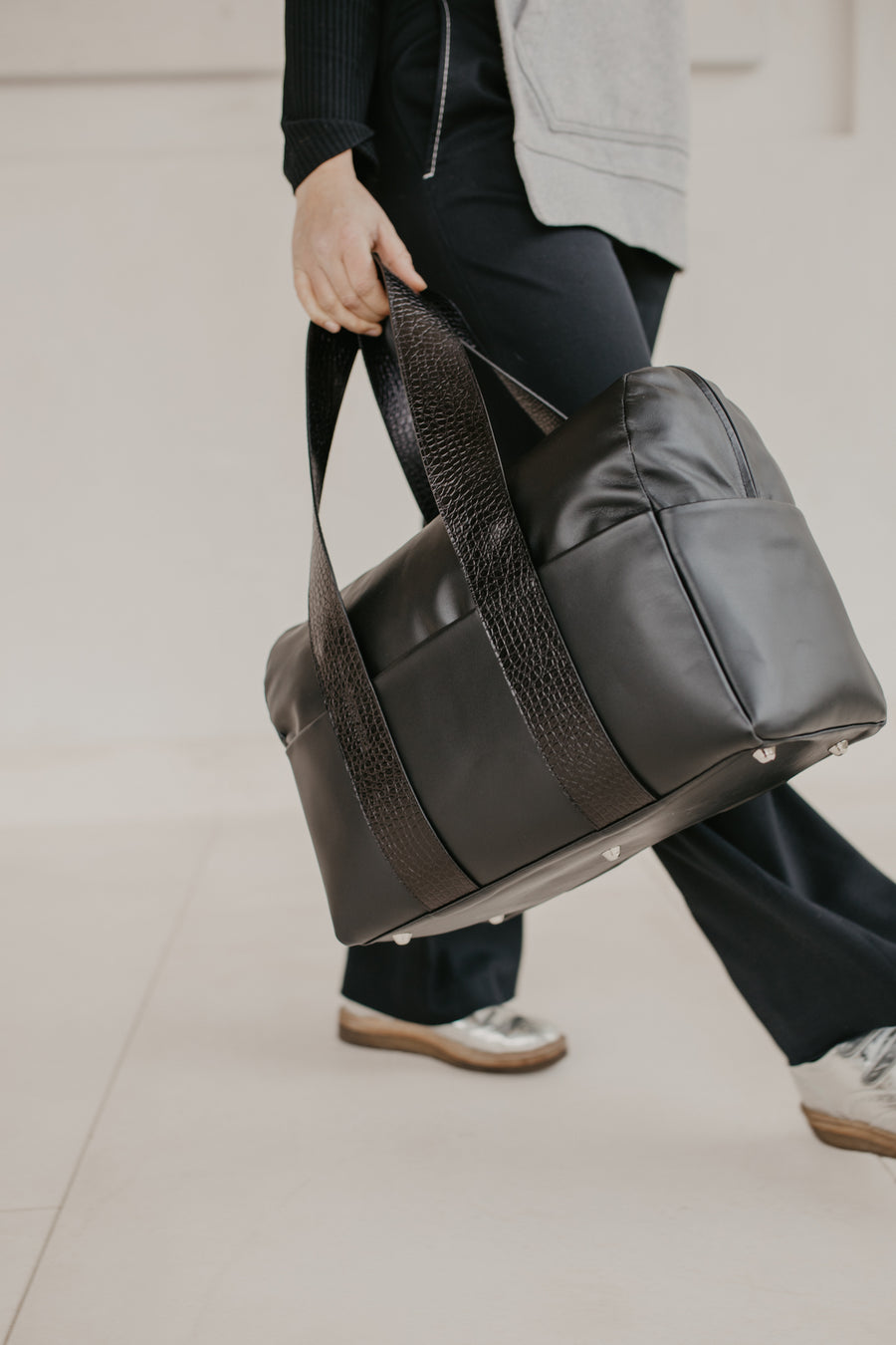 Bowling Bag XL | Black / Little Croco