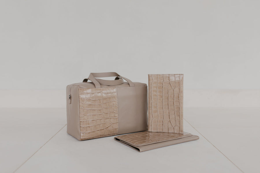 The Mommy Bag | Taupe Croco