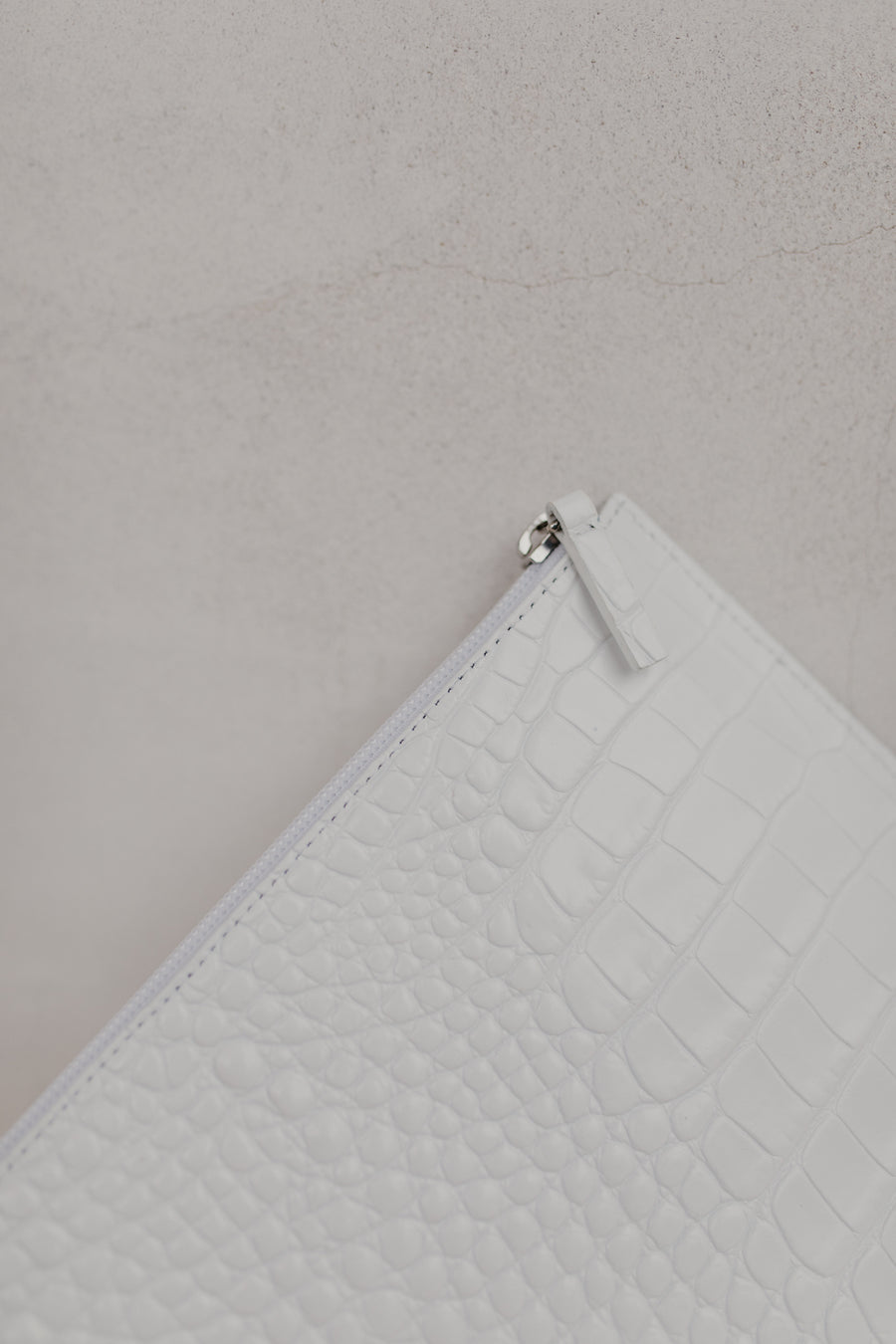 Bridal Collection | Zip Clutch Very White Croco